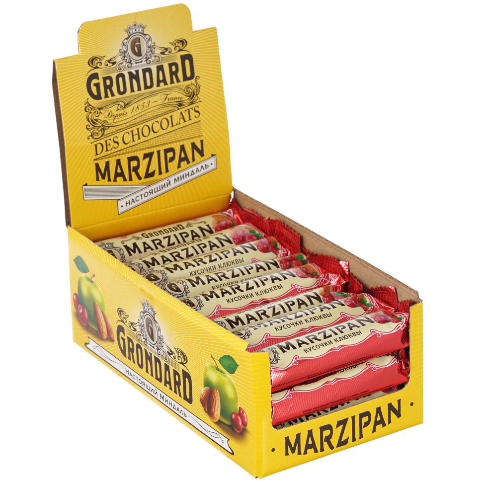  TM Grondard     (8415) Батончики глазированные Марципановые Клюква, (24шт по 50г)    в Печоре