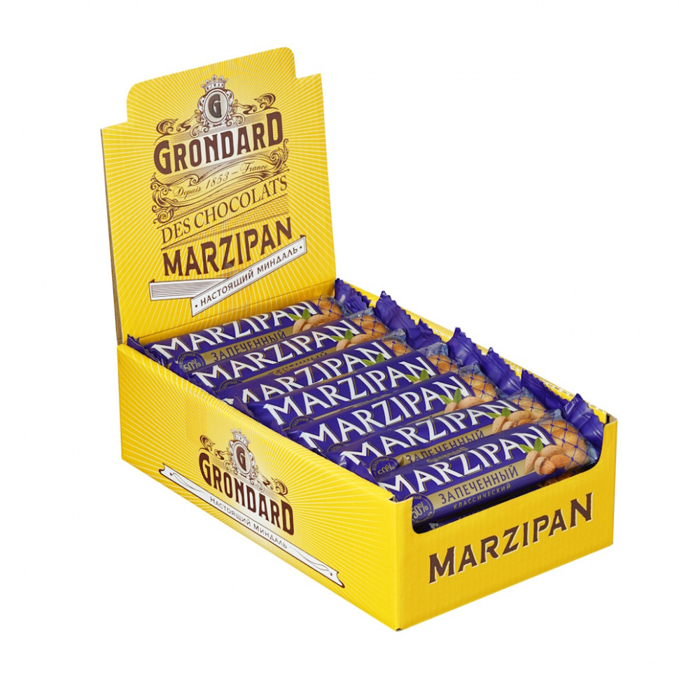  TM Grondard   (11161) Батончики НЕглазированные Марципановые Запечённые, (28шт по 40г)    в Печоре